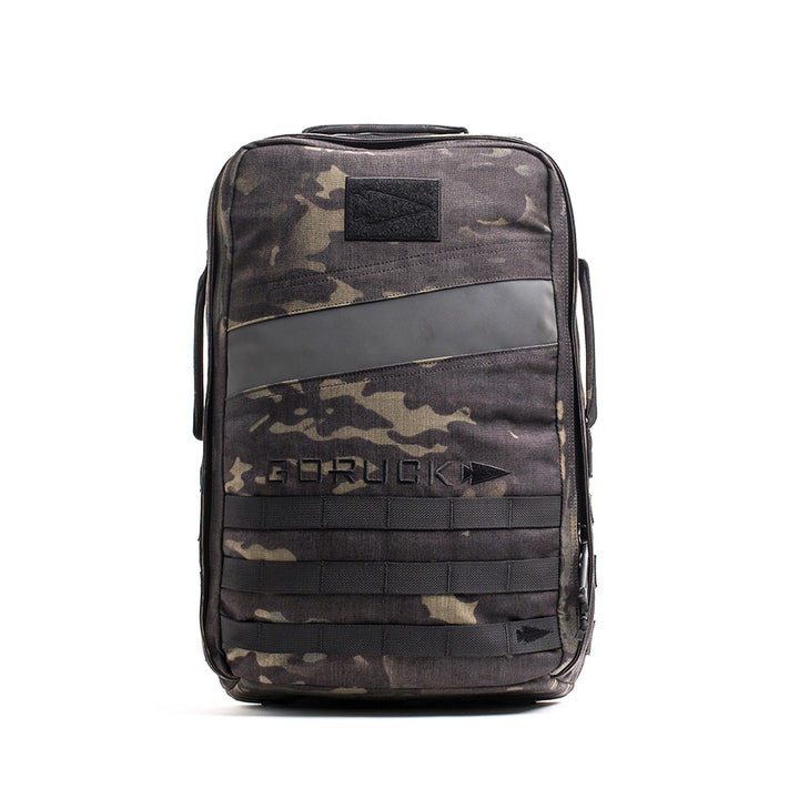 The Rucker 4.0, with its camouflage design and black accents on a white background, is ideal for rucking adventures.