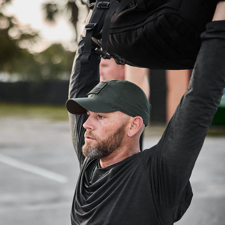 Detail shot of Men's Sun Hoodie - ToughMesh in Charcoal